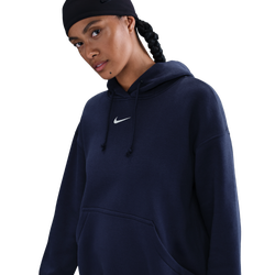 Women's - Nike Phoenix Fleece OS  Pullover Hoodie - Midnight Navy/Sail