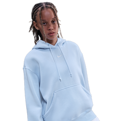 Women's - Nike Phoenix Fleece OS  Pullover Hoodie - Sail/Celestine Blue