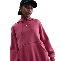 Women's - Nike Phoenix Fleece OS  Pullover Hoodie - Sweet Beet/Sail