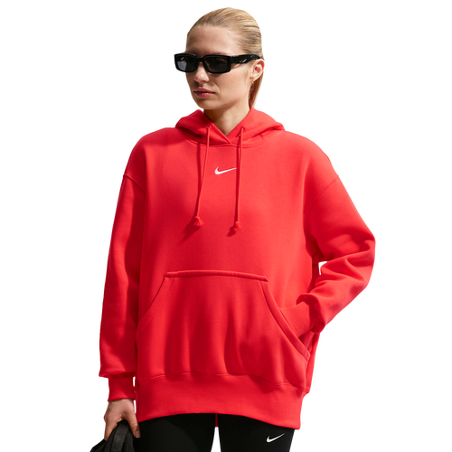 WOMENS - Nike Phoenix Fleece OS  Pullover Hoodie - Sail/Lt Crimson