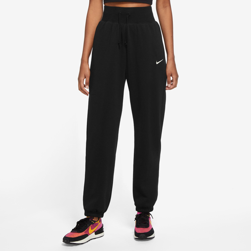 Shop Nike Womens  Style Fleece High Rise Pants In White/black