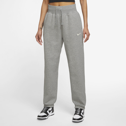 Nike Womens  Style Fleece High Rise Pants In Grey/white