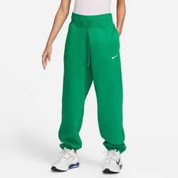 Women's - Nike Style Fleece High Rise Pants - Green/White