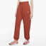 Nike Style Fleece High Rise Pants - Women's Orange/White