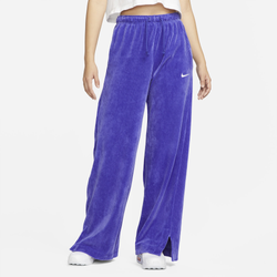 Women's - Nike NSW Velour Pant Wide - Lapis