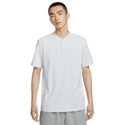 Men's - Nike Club SS Henley - Birch Heather/White/White