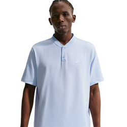 Men's - Nike Club SS Henley - Hydrogen Blue/Hydrogen Blue/White