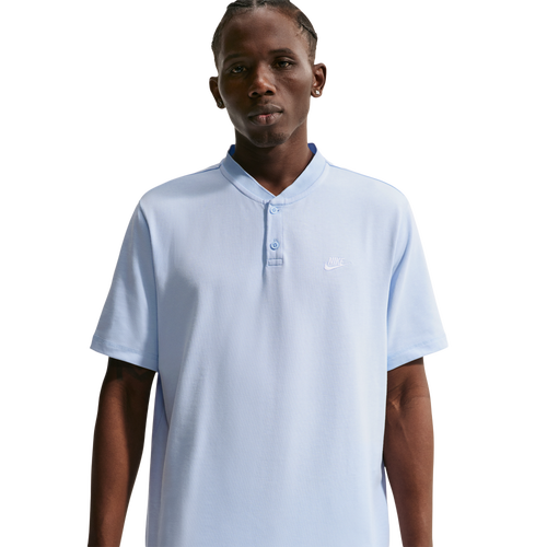  - Nike Club SS Henley - Hydrogen Blue/White