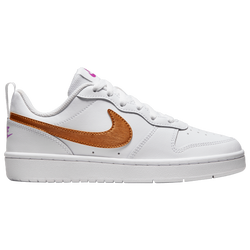 Boys' Grade School - Nike Court Borough Low - White/Metallic Copper/Vivid Purple