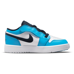 Boys' Preschool - Jordan AJ 1 Low - White/Blue/Blue