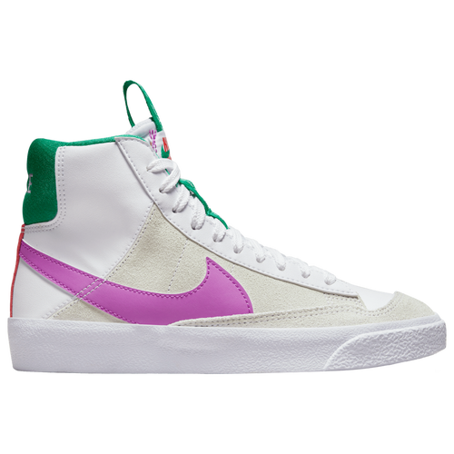 

Girls Nike Nike Blazer Mid 77 SE - Girls' Grade School Shoe White/Fuchsia Dream/Stadium Green Size 07.0