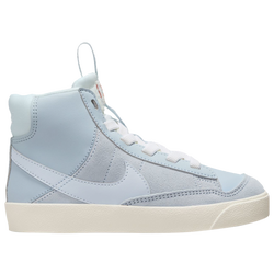 Girls' Preschool - Nike Blazer '77 Mid - Sail/Football Grey/Blue Whispher