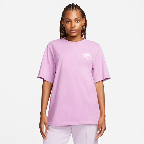 Shop Nike Womens  Nsw Essential Phoenix Tag Up T-shirt In Rush Fuchsia/white