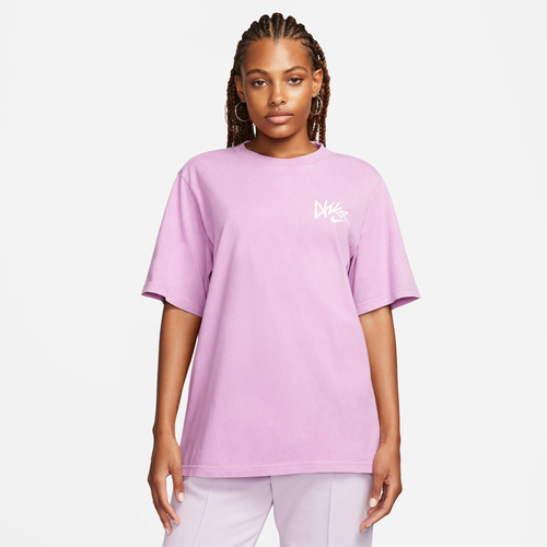 

Nike Womens Nike NSW Essential Phoenix Tag Up T-Shirt - Womens Rush Fuchsia/White Size S