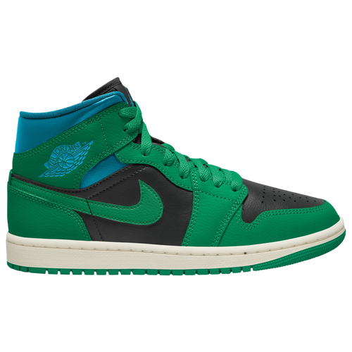 Women's - Jordan AJ 1 Mid - Aquatone/Lucky Green Black