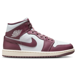 Women's - Jordan AJ 1 Mid - White/Purple/White