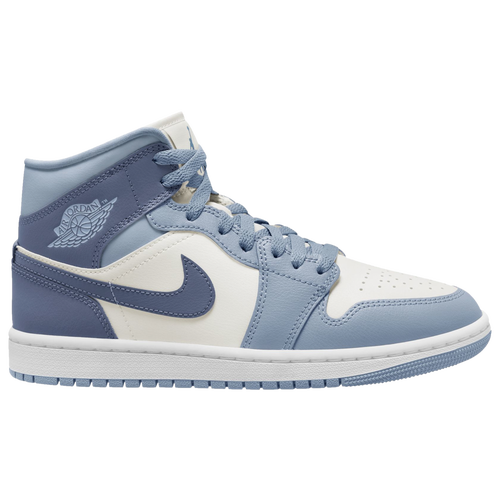 Jordan Women's Air  1 Mid Shoes In White/blue