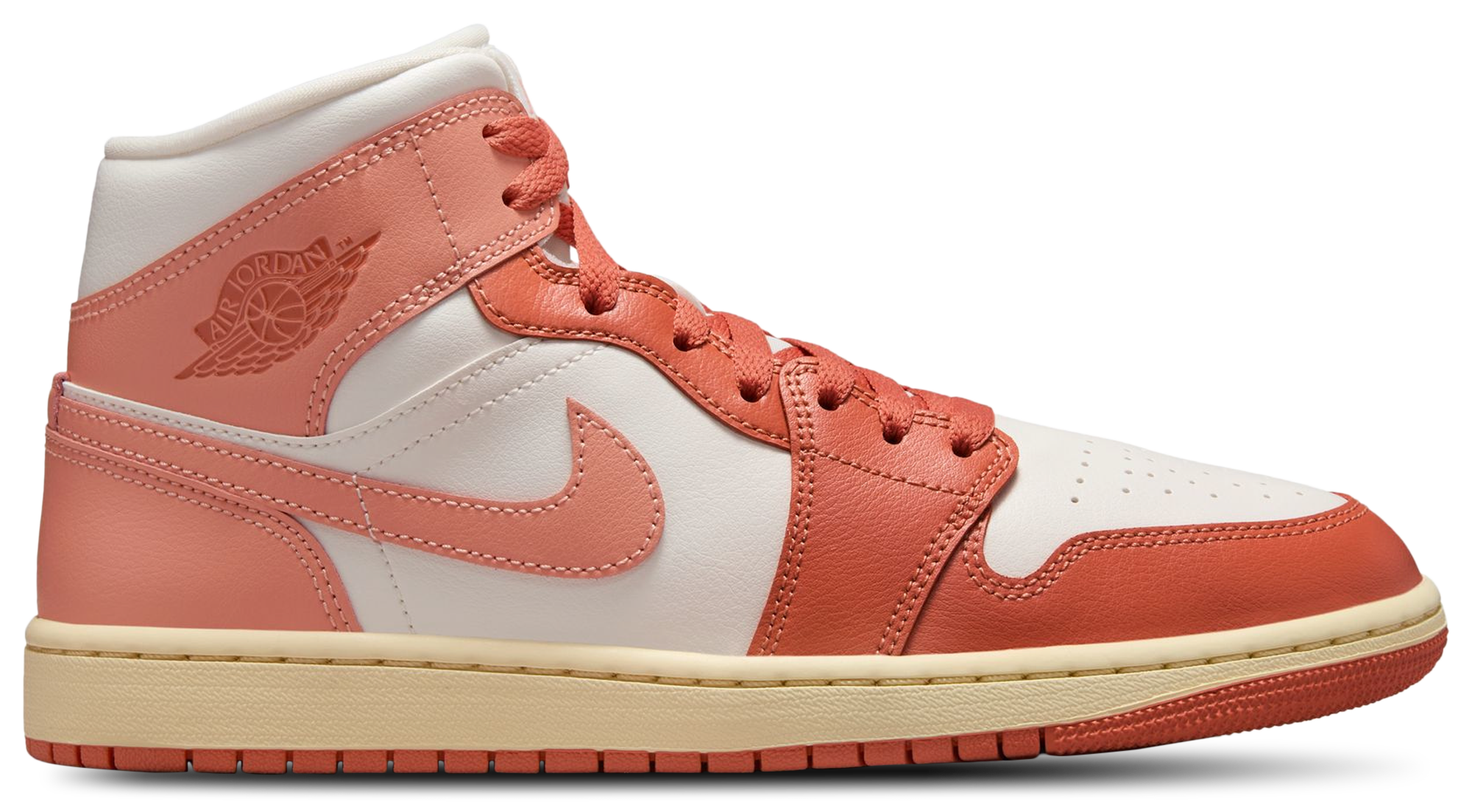 Women's - Jordan AJ 1 Mid - Sail/Pink
