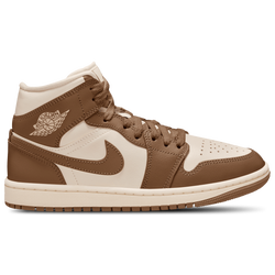 Women's - Jordan AJ 1 Mid - Light British Tan/Chalk