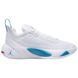 Boys' Grade School - Jordan Luka 1 - White/Metalic Silver/Neon Turquoise
