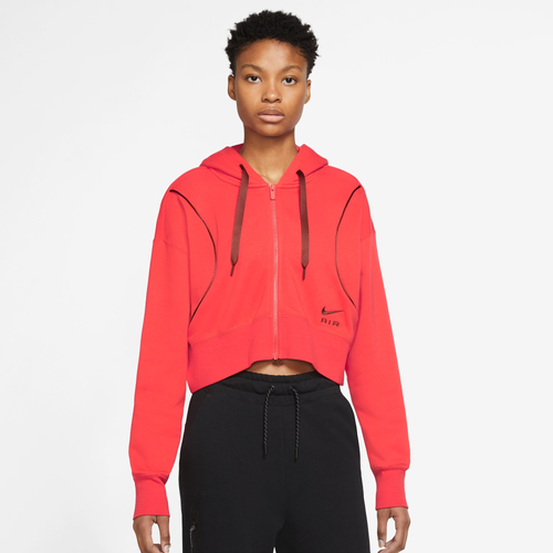 

Nike Womens Nike NSW Air Fleece Full-Zip Hoodie - Womens Light Crimson Size XL