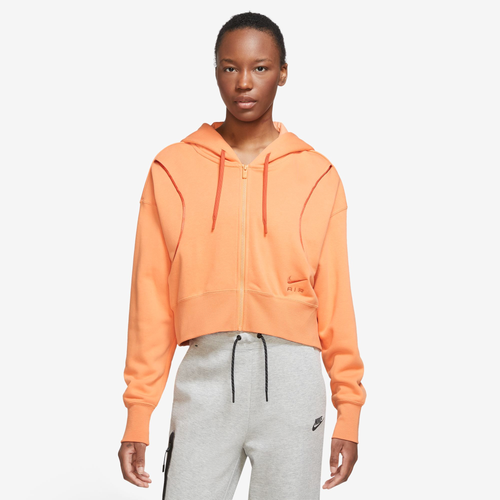 Nike Womens  Nsw Air Fleece Full-zip Hoodie In Orange/orange