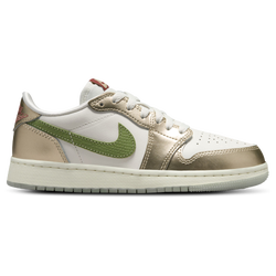 Boys' Grade School - Jordan Retro 1 Low OG - Sail/Metallic Gold/Cedar