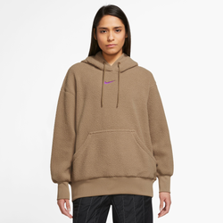 Women's - Nike Pullover Hoodie - Beige/Purple
