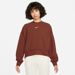 Women's - Nike Plush Mod Crop Crew - Orange/Orange