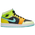 Jordan AJ 1 Mid SE - Grade School Black/Aurora Green/Opti Yellow