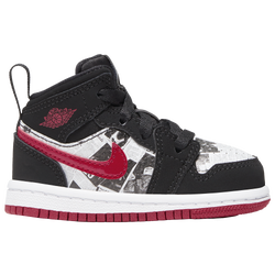 Boys' Toddler - Jordan AJ 1 Mid SE - Black/Gym Red/White