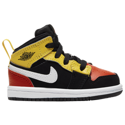 Boys' Toddler - Jordan AJ 1 Mid SE - Black/Team Orange/Amarillo