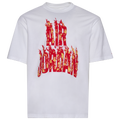 Jordan AJ 5 Fire '85 Short Sleeve Crew - Jordan White/Fire Red Yellow