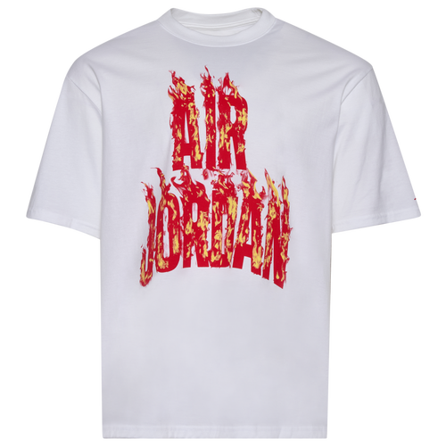  - Jordan AJ 5 Fire '85 Short Sleeve Crew - White/Fire Red Yellow