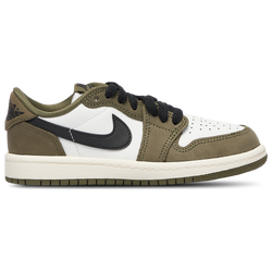 Boys' Preschool - Jordan Retro 1 Low - Summit White/Medium Olive/Black