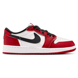 Boys' Grade School - Jordan AJ 1 Retro Low OG - Summit White/Black/Varisty Red
