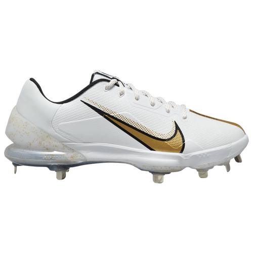 Nike Force Zoom Trout 7 Pro - Men's Metal Cleats Shoes - White / Metallic Gold / Black - CQ7224-106