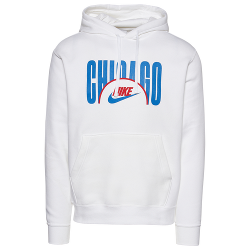 Nike Mens  City Fleece Pullover In White/blue