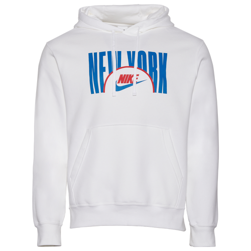 Nike Mens  City Fleece Pullover In White/blue