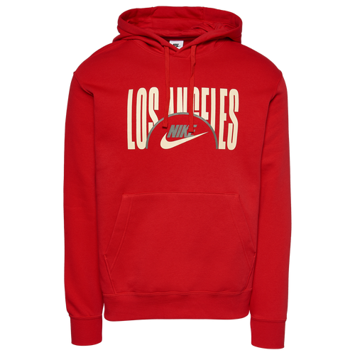 

Nike Mens Nike City Fleece Pullover - Mens Black/Red Size S