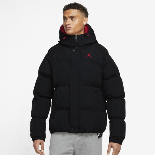 

Jordan Mens Jordan Essential Puffer Jacket - Mens Black/Fire Red Size XXL