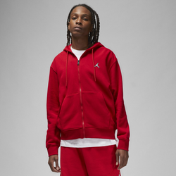 Men's - Jordan Essential Fleece Full-Zip Hoodie - Gym Red/White