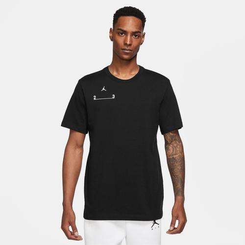 

Jordan Mens Jordan 23E Short Sleeve Crewneck - Mens Black/White Size XL