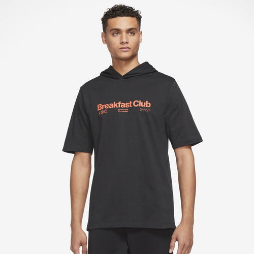 

Nike Mens Nike Dri-Fit Sport GFX Short Sleeve Crewneck Hoodie - Mens Black/Taxi Size S