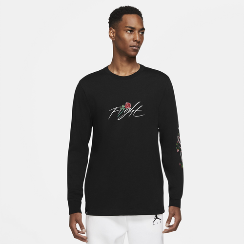 Jordan Mens  Sorry Longsleeve T-shirt In Black/white