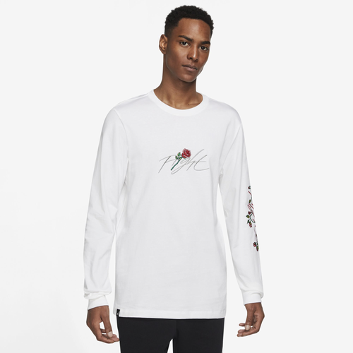 

Jordan Mens Jordan Sorry Longsleeve T-Shirt - Mens White/Grey Size 3XL