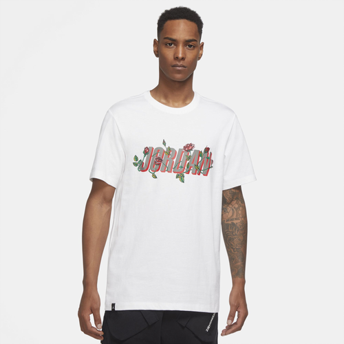 

Jordan Mens Jordan Sorry Crew T-Shirt - Mens White/Red/Green Size S