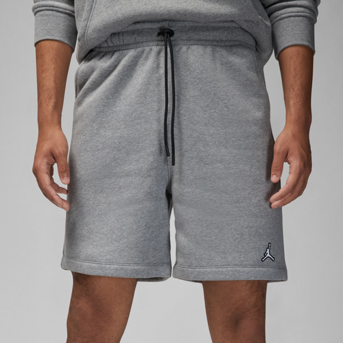 Jordan Mens  Essential Fleece Shorts In Carbon Heather/white