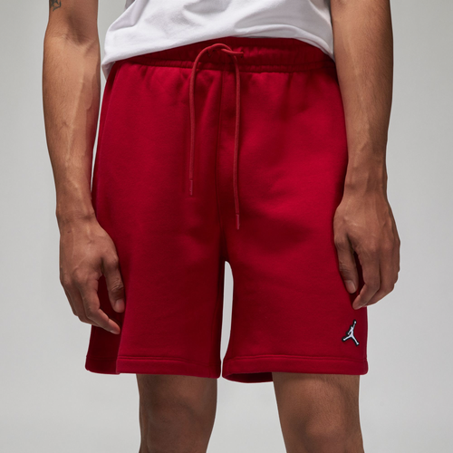 Jordan Mens  Essential Fleece Shorts In Gym Red/white