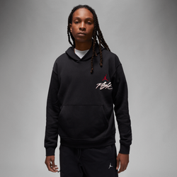 Men's - Jordan Essential GFX Fleece Pullover Hoodie - Black/Fire Red